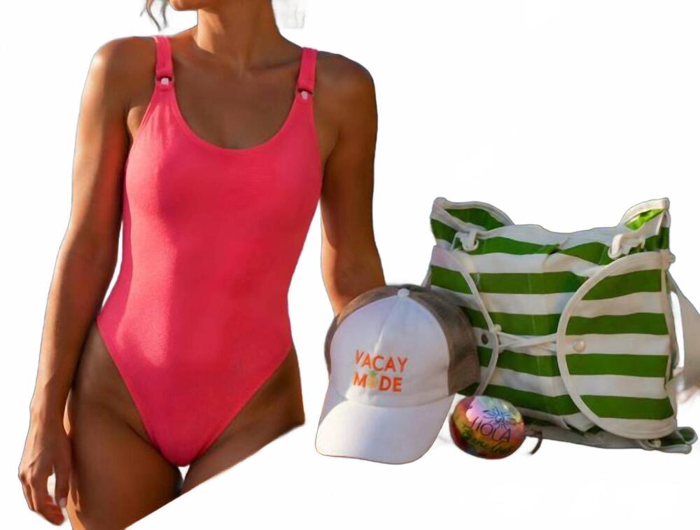 NEW TRIBAL ribbed one piece suit in pink punch